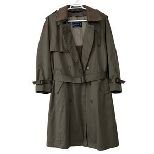 Vintage Perusal double Breasted Trench Coat zip Out wool Liner outdoor prep 44S